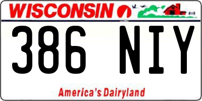 WI license plate 386NIY