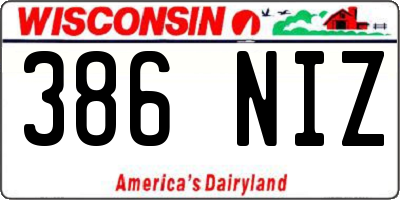 WI license plate 386NIZ