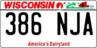 WI license plate 386NJA