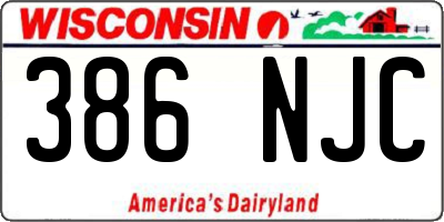 WI license plate 386NJC