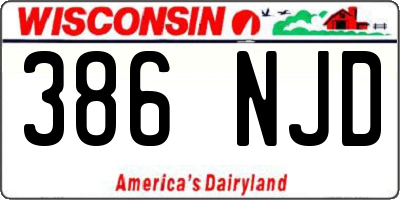 WI license plate 386NJD