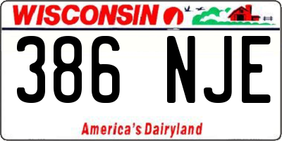WI license plate 386NJE