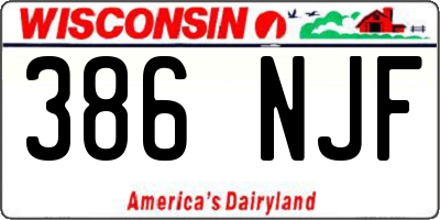WI license plate 386NJF