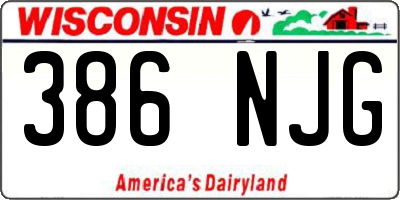 WI license plate 386NJG