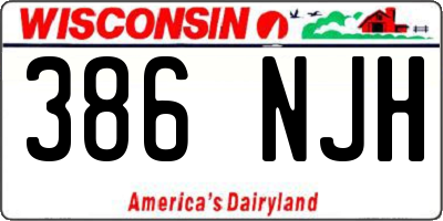 WI license plate 386NJH