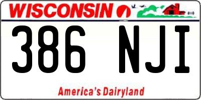 WI license plate 386NJI