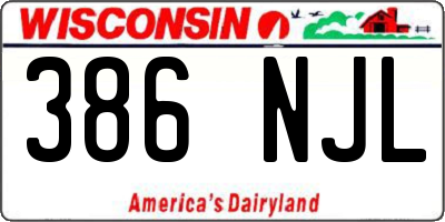 WI license plate 386NJL