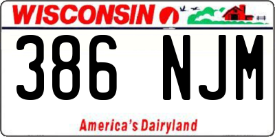 WI license plate 386NJM
