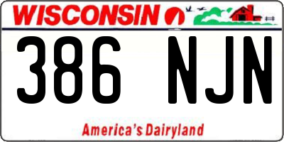 WI license plate 386NJN