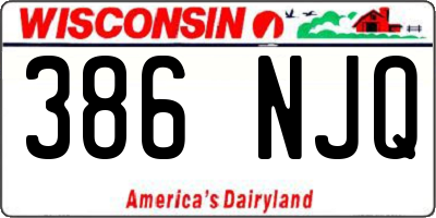 WI license plate 386NJQ