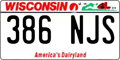 WI license plate 386NJS