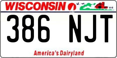 WI license plate 386NJT