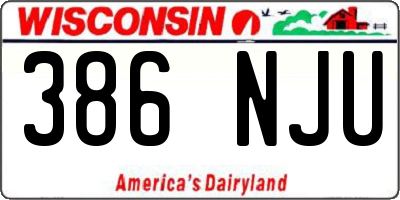 WI license plate 386NJU