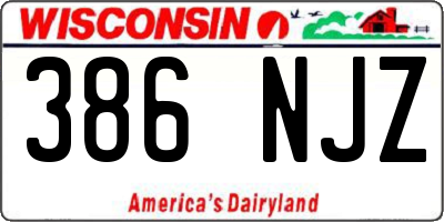 WI license plate 386NJZ