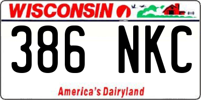 WI license plate 386NKC