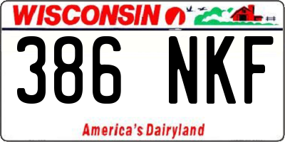 WI license plate 386NKF