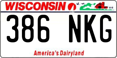 WI license plate 386NKG