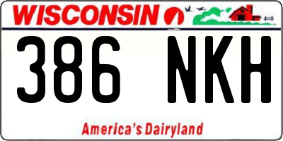 WI license plate 386NKH