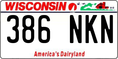 WI license plate 386NKN