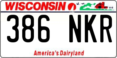 WI license plate 386NKR