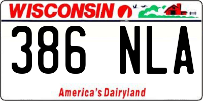 WI license plate 386NLA