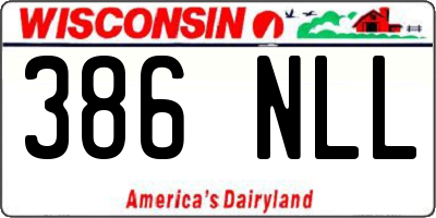 WI license plate 386NLL