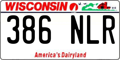 WI license plate 386NLR