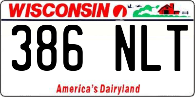 WI license plate 386NLT