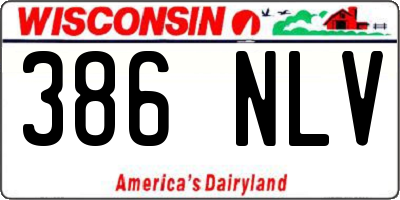 WI license plate 386NLV