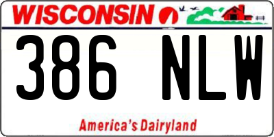 WI license plate 386NLW