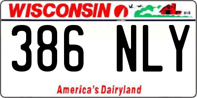 WI license plate 386NLY
