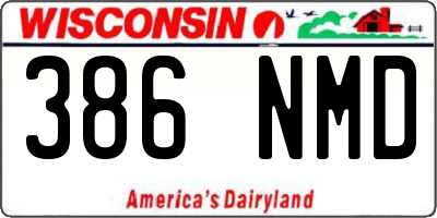 WI license plate 386NMD