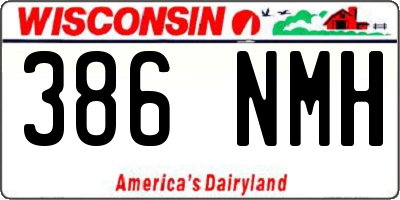 WI license plate 386NMH