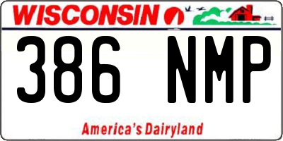 WI license plate 386NMP