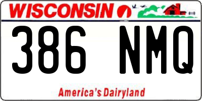WI license plate 386NMQ