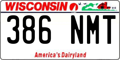 WI license plate 386NMT