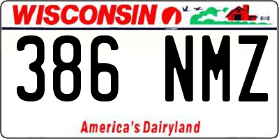 WI license plate 386NMZ