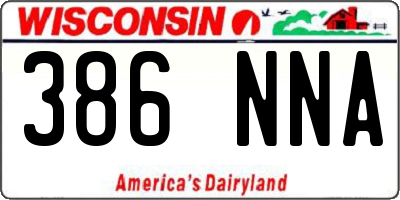 WI license plate 386NNA