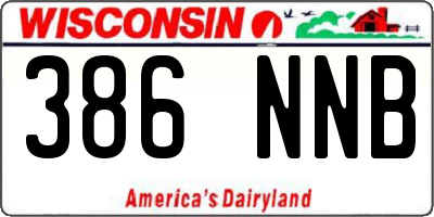 WI license plate 386NNB
