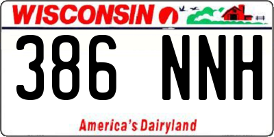 WI license plate 386NNH
