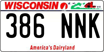 WI license plate 386NNK