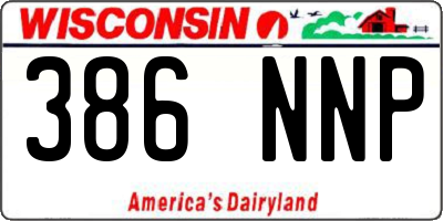 WI license plate 386NNP