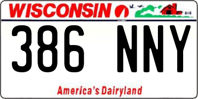 WI license plate 386NNY