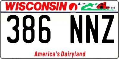 WI license plate 386NNZ
