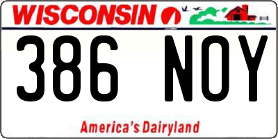 WI license plate 386NOY