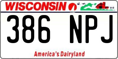 WI license plate 386NPJ