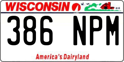 WI license plate 386NPM