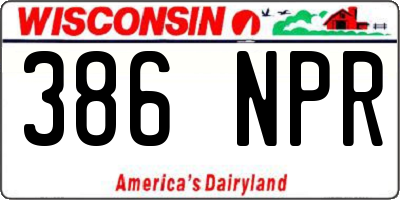 WI license plate 386NPR