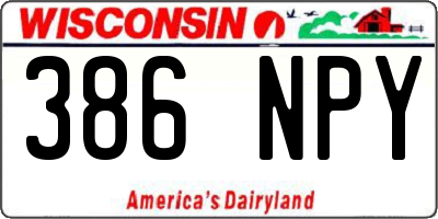WI license plate 386NPY