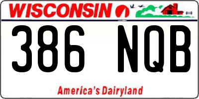 WI license plate 386NQB